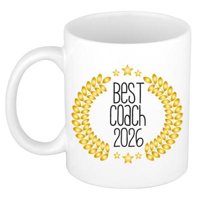 Cadeau koffie/thee mok - de beste Coach van 2026 - wit - 300 ml - keramiek