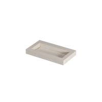 INK Pitch Wastafel keramische slab bak met drain en front en side skirts zonder kraangat 80x45x9 Travertin mat