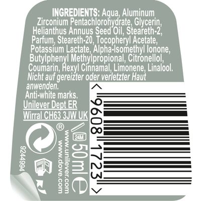 Dove Men+Care Invisible Dry, 50ml Mannen Rollerdeodorant