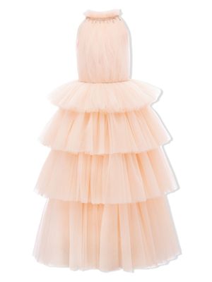 Tulleen robe Francesca à volants - Rose