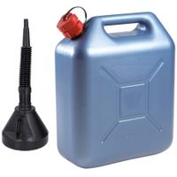 Jerrycan blauw voor brandstof van 20 liter met een handige grote trechter - thumbnail