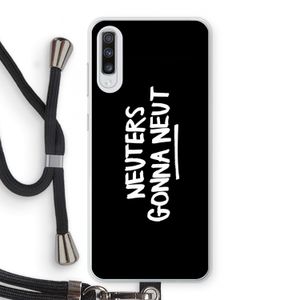 Neuters (zwart): Samsung Galaxy A70 Transparant Hoesje met koord