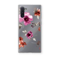 Geschilderde bloemen: Samsung Galaxy Note 10 Transparant Hoesje
