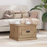 Salontafel artisanaal eikenkleurig 50 x 50 x 35 cm Bewerkt hout