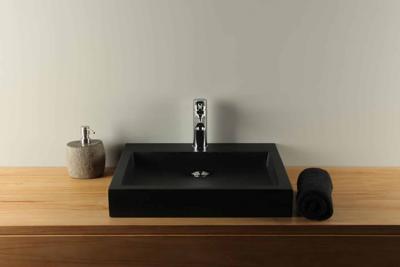 Aufsatzwaschbecken schwarz 50 cm TZS 038S Terrazzo Waschbecken