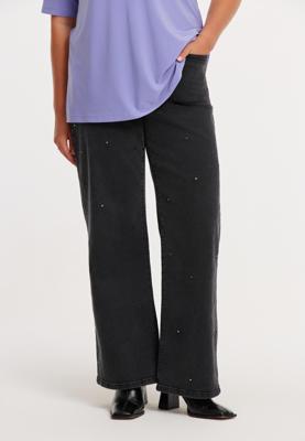 Yoek Jeans wide leg 5-pocketss | Zwart | Maat 54