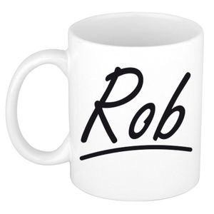 Naam cadeau mok / beker Rob met sierlijke letters 300 ml