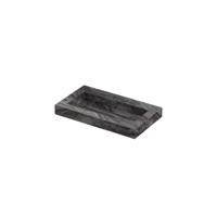 INK Pitch Wastafel keramische slab bak met drain en front en side skirts zonder kraangat 80x45x9 Venice brown glossy
