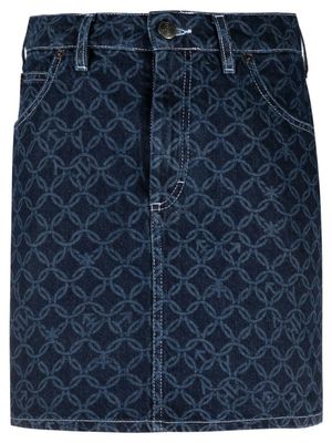 Charles Jeffrey Loverboy jupe en jean à motif en jacquard - Bleu