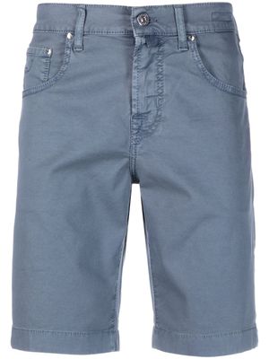 Jacob Cohën bermuda à patch logo - Bleu