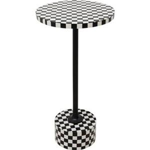 Kare Bijzettafel Domero Chess Black White Ø25cm