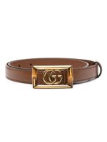 Gucci ceinture à boucle logo GG - Marron - thumbnail