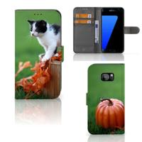 Samsung Galaxy S7 Edge | Telefoonhoesje | Met pasjeshouder | Kitten