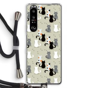 Katten: Sony Xperia 1 III Transparant Hoesje met koord