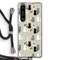 Katten: Sony Xperia 1 III Transparant Hoesje met koord