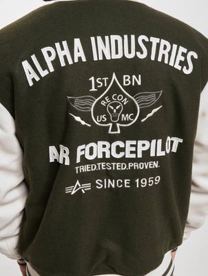 Alpha Industries / Baseball jack Varsity Air Force in olijfgroen Alpha Industries / Baseball jack Varsity Air Force in olijfgroen