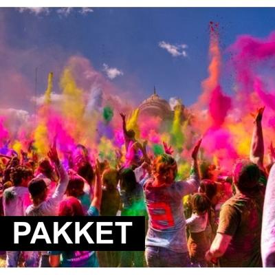 Shoppartners Holi poeder pakket - 6 stuks - roze groen paars Shoppartners Holi poeder pakket - 6 stuks - roze groen paars