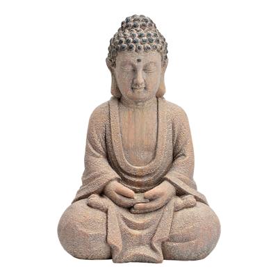 Buddha in antiek bruin magnesia (B/H/D) 32x24x47cm
