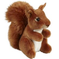 Pluche knuffel dieren Rode Eekhoorn van 18 cm   -