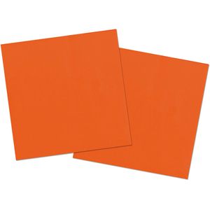 20x stuks servetten van papier oranje 33 x 33 cm