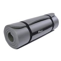 Yoga mat grijs, 190x100x1,5 cm dik, fitnessmat, pilates, aerobics - thumbnail