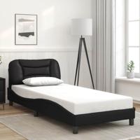Bedframe zonder matras "Hvar" kunstleer zwart 90x200 cm