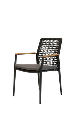 Qopps Indra dining tuinstoel stapelbaar rope antraciet Qopps Indra dining tuinstoel stapelbaar rope antraciet