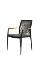 Qopps Indra dining tuinstoel stapelbaar rope antraciet