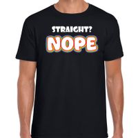 Gay Pride shirt - straight? nope - regenboog - heren - zwart