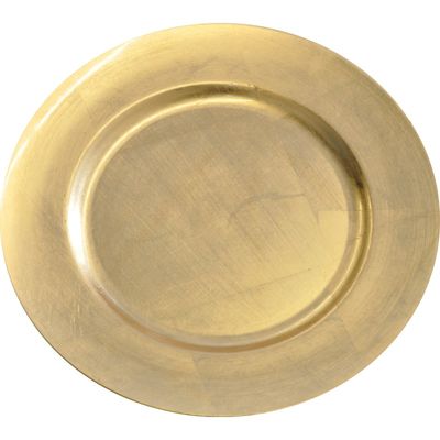 Kaarsenbord/plateau goud glimmend 33 cm rond