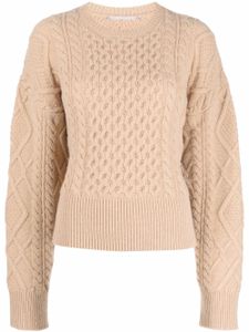 Stella McCartney pull en maille Aran à col rond - Tons neutres