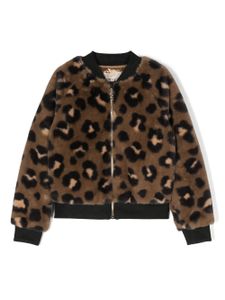 Michael Kors Kids veste bomber en polaire à imprimé animalier - Marron