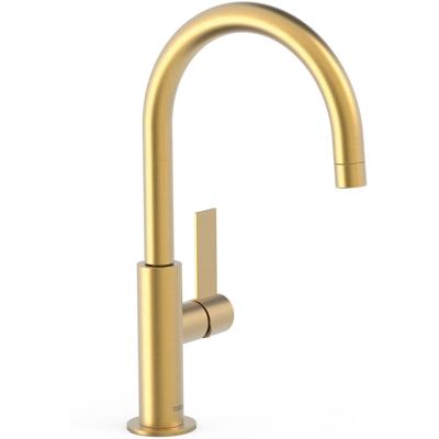 Wastafelkraan Tres Project | Opbouw | Draaibare uitloop | Mengkraan | Hoog model | 1-hendel | Rond | 24k Goud mat