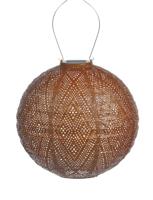 Solar lampion rond ikat 30 cm koper - Lumiz