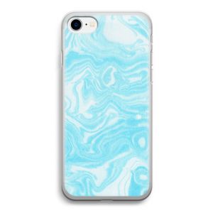 Waterverf blauw: iPhone SE 2020 Transparant Hoesje