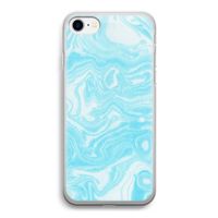 Waterverf blauw: iPhone SE 2020 Transparant Hoesje