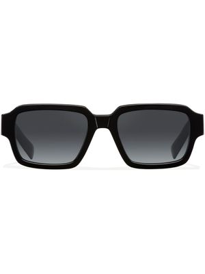 Prada Eyewear lunettes de soleil rectangulaires à logo - Noir