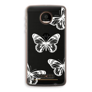 White butterfly: Motorola Moto Z Force Transparant Hoesje