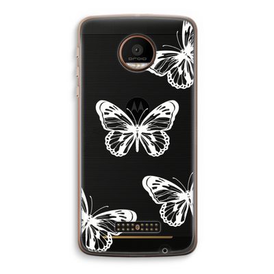 White butterfly: Motorola Moto Z Force Transparant Hoesje