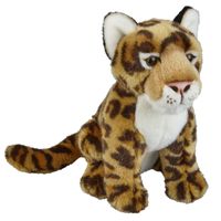 Pluche bruine jaguar/luipaard knuffel 28 cm speelgoed   - - thumbnail