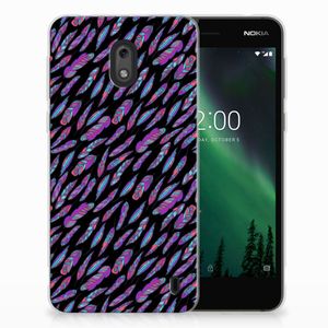 Nokia 2 TPU bumper Feathers Color