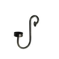 Countryfield Theelichthouder haak zwart 12x4x17cm