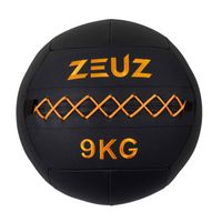 ZEUZ® Premium Wall Ball 9kg - Geschikt voor Crossfit & Fitness – PU Foam Vulling & Vinyl – 35 CM Diamter - Oranje - thumbnail
