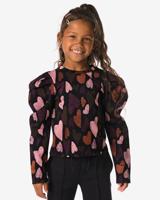 HEMA Kinder T-shirt hartjes zwart (zwart)