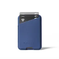 Mujjo Magsafe lederen card portomonee - Monaco Blue
