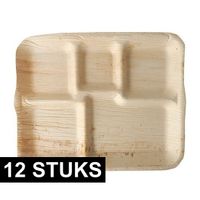 12x Palmblad borden met vakken 27 cm   -