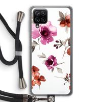 Geschilderde bloemen: Samsung Galaxy A12 Transparant Hoesje met koord