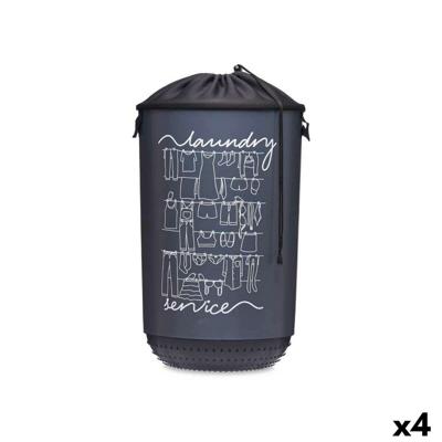 Wasmand Kipit Laundry Sevice Donkerblauw Stof Plastic 40 L 34 x 52,5 x 34 cm (4 Stuks)