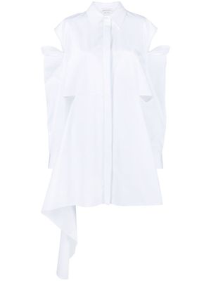 Alexander McQueen robe-chemise à découpe - Blanc
