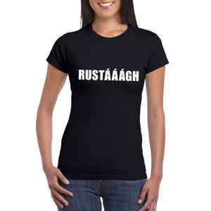 Rustaaagh tekst t-shirt zwart dames